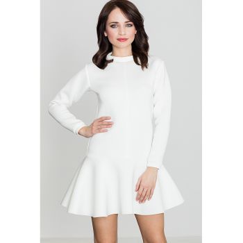 Rochie  K247 - ecru - din material usor - poliester
