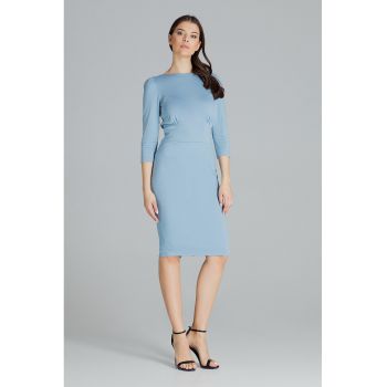 Rochie  L079 - albastru - poliester