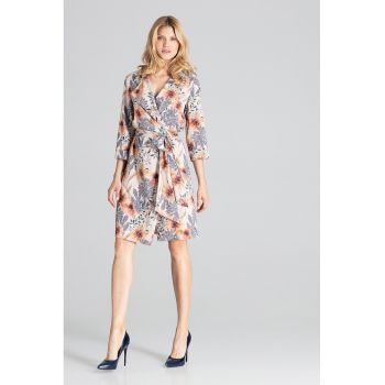Rochie  M680 - imprimeu floral - multicolor - midi - poliester