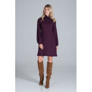 Rochie  M831 - violet - maneci lungi - tricotata - poliester -
