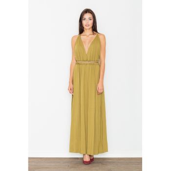 Rochie maxi  M483 - verde - viscoza