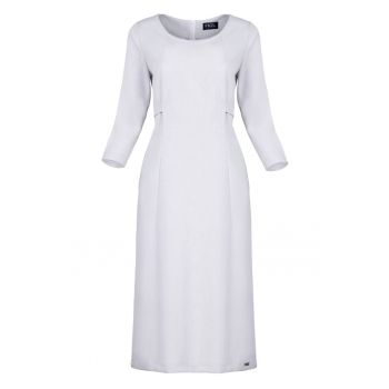 Rochie midi  gri - maneci 3/4 - poliester