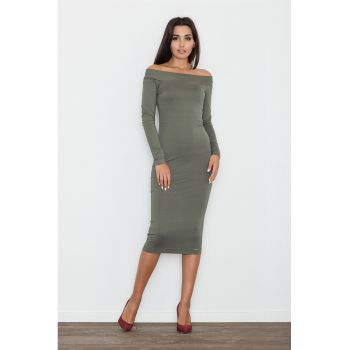 Rochie midi M558 -  verde - viscoza