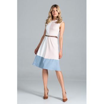 Rochie midi  M815 - fara maneci - cu fermoar lateral - din viscoza - poliester si elastan