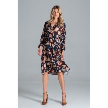Rochie midi  model cu imprimeu - bumbac/poliester
