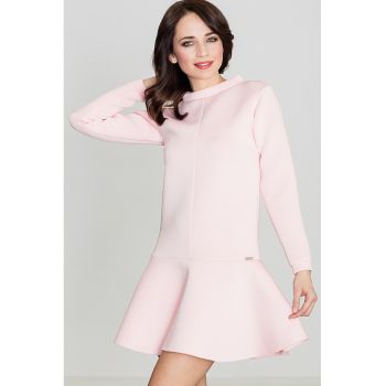 Rochie mini evazata  maneca lunga - poliester 100% - confortabila - eleganta