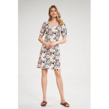Rochie mini  model floral - decolteu patrat - vara - poliester