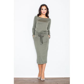Rochie -  model M246 - lunga - maneci lungi - verde - viscoza