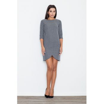 Rochie  poliester - gri - fermoar la spate - eleganta