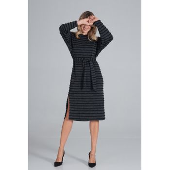 Rochie  poliester - maneca lunga - negru -