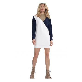 Rochie  tricolor - croiala dreapta - bumbac 95% - elastan 5% -