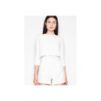 Salopeta dama  eleganta - cu pantaloni scurti - maneci lungi - bej - poliester