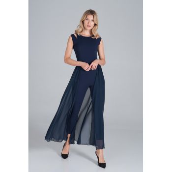 Salopeta dama -  eleganta - trena - bleumarin - poliester -