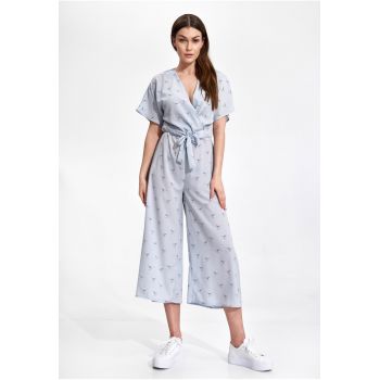 Salopeta dama -  kimono - larga - albastru deschis - poliester