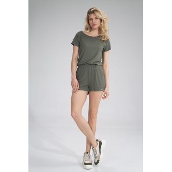 Salopeta scurta dama -  olive - viscoza -