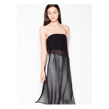 Top dama  negru - cu sifon decorativ - croi original - elastan 5% poliester 95%