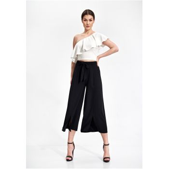 Top dama -  Poliester/Elastan - Cu volane - Alb -