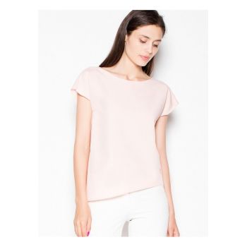 Tricou dama -  asimetric - roz - poliester 65% - viscoza 35%