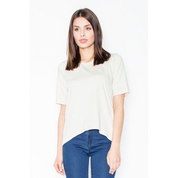 Tricou dama -  Spatele gol - Viscoza/Elastan - Ecru