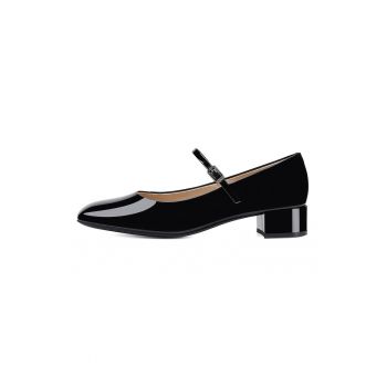 Balerini Mary Jane de piele cu aspect lacuit