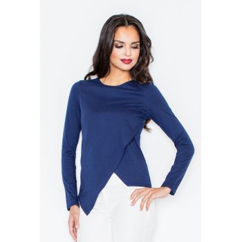 Bluza dama -  Asimetrica - Poliester/Elastan/Viscoza - Bleumarin -