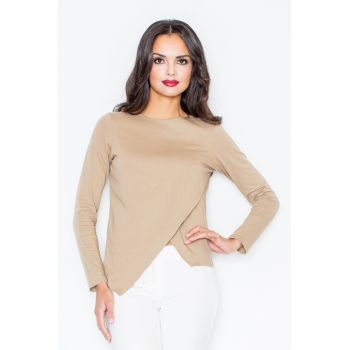Bluza dama -  Asimetrica - Poliester/Elastan/Viscoza - Crem -