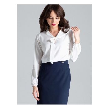 Bluza dama  bej - maneci lungi - nod decorativ - poliester