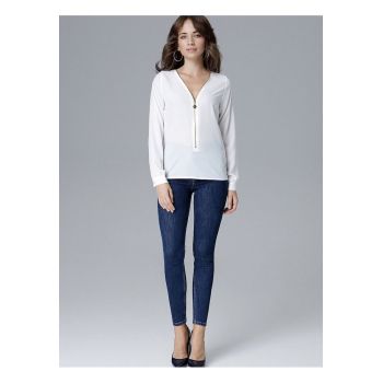 Bluza dama -  cu fermoar - bej - LYCRA - poliester