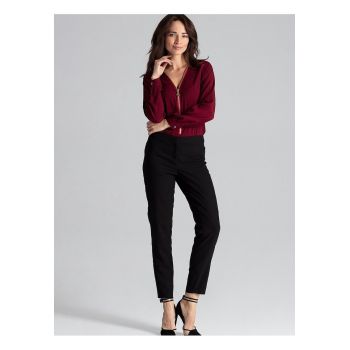Bluza dama -  cu fermoar - rosu - LYCRA - poliester