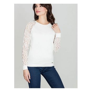 Bluza dama -  dantela imprimeu leopard - bej - bumbac