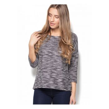 Bluza dama  gri - stofa melange - maneci 3/4 - croiala larga