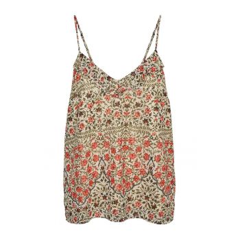 Bluza dama  model floral - decolteu in V - multicolor - poliester -