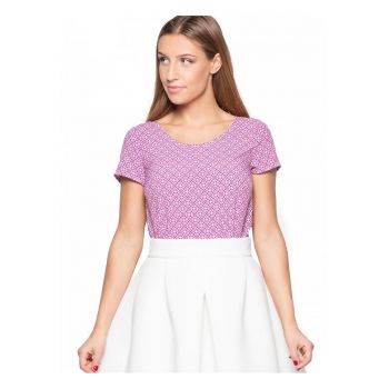 Bluza dama  model geometric - roz - material textil