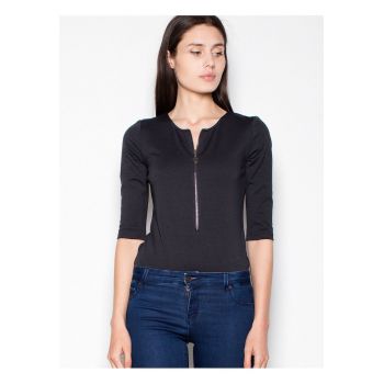 Bluza dama -  neagra - cu maneci 3/4 - din viscoza.