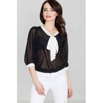 Bluza dama -  Poliester - Negru/Alb -