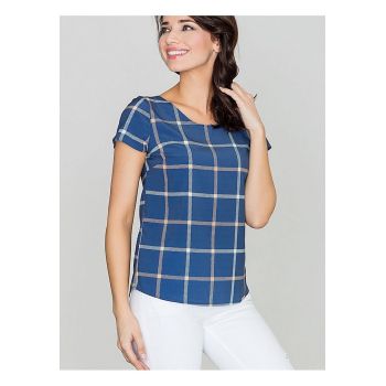 Bluza dama -  retro - albastru - poliester