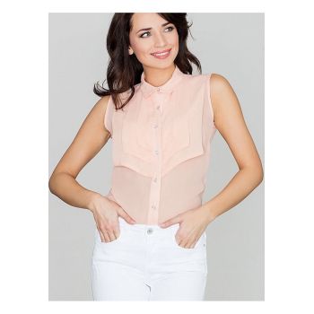 Bluza dama  roz - poliester - guler clasic - croiala casual -