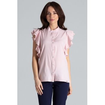 Bluza dama  roz - poliester - maneci scurte - confortabila
