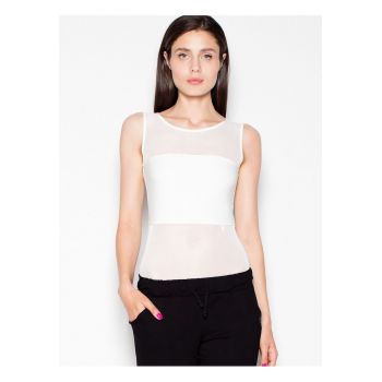 Body  bej - transparent - fara bretele - decolteu semicircular - poliester.