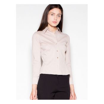 Camasa dama -  bej - bumbac/nylon -