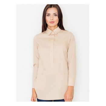 Camasa dama -  maneci 3/4 - bumbac - crem -