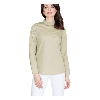 Camasa dama -  verde - bumbac 55% poliester 45%