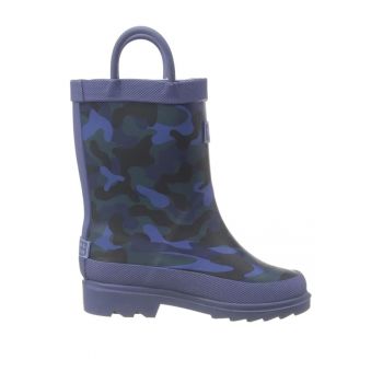 Cizme copii  model camuflaj - impermeabile - bleumarin - cauciuc