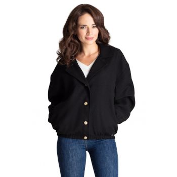 Jacheta dama L075 -  Negru - Poliester/Viscoza -