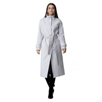 Palton dama M624 -  Poliester/Viscoza - Gri
