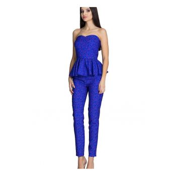 Pantaloni dama -  Albastru - Poliester