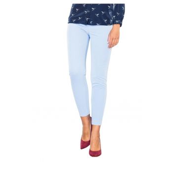 Pantaloni dama -  eleganti - albastru - poliester/viscoza -