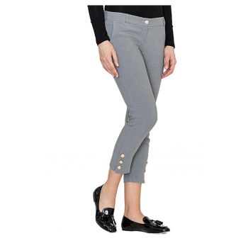 Pantaloni dama  K372 - gri - poliester/elastan/viscoza - design modern