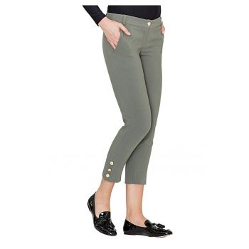 Pantaloni dama -  K372 - verde - poliester - elastan - viscoza -