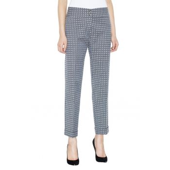 Pantaloni dama largi  eleganti - cu talie inalta - M438 - poliester/elastan -